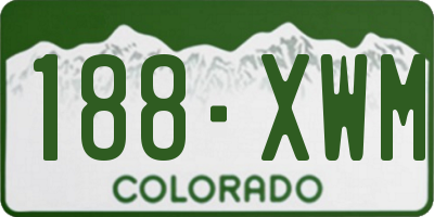 CO license plate 188XWM