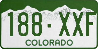CO license plate 188XXF