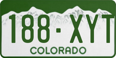 CO license plate 188XYT