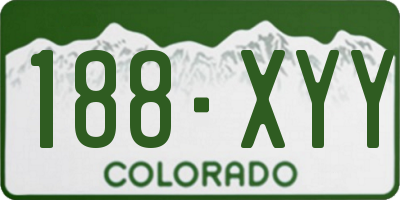 CO license plate 188XYY