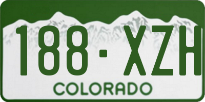 CO license plate 188XZH