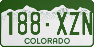 CO license plate 188XZN