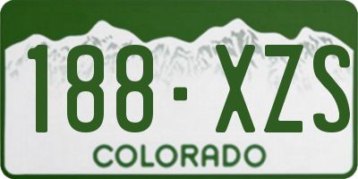 CO license plate 188XZS
