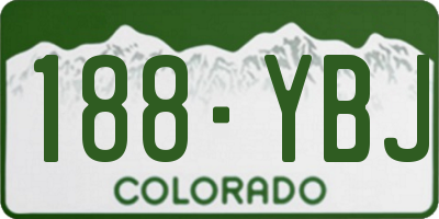 CO license plate 188YBJ