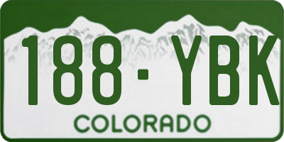 CO license plate 188YBK