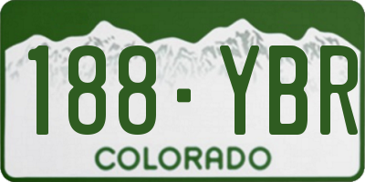 CO license plate 188YBR