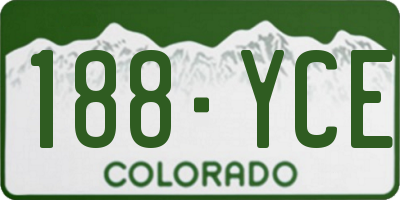 CO license plate 188YCE