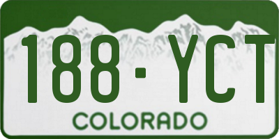 CO license plate 188YCT