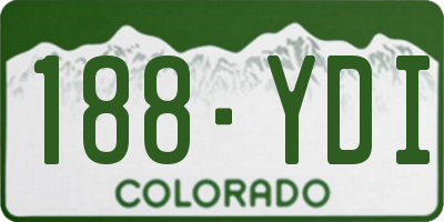 CO license plate 188YDI