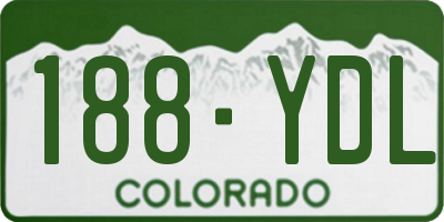 CO license plate 188YDL