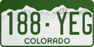 CO license plate 188YEG