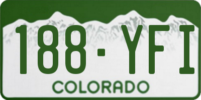 CO license plate 188YFI