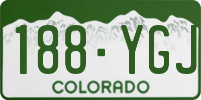 CO license plate 188YGJ