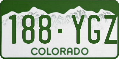 CO license plate 188YGZ