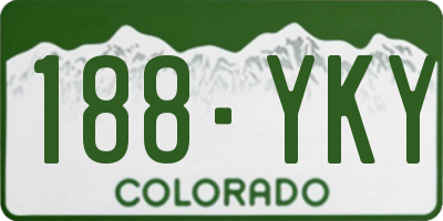 CO license plate 188YKY