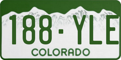 CO license plate 188YLE