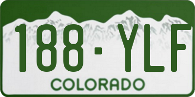 CO license plate 188YLF