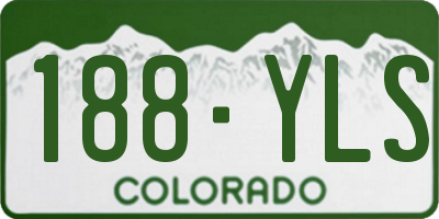 CO license plate 188YLS