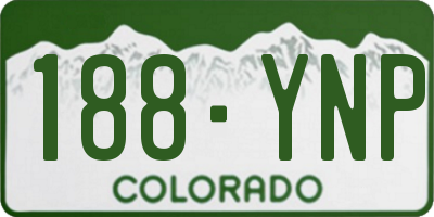 CO license plate 188YNP