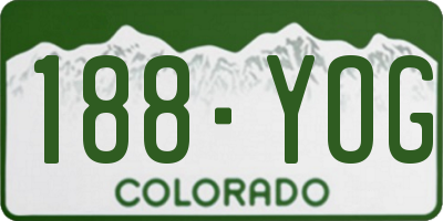 CO license plate 188YOG
