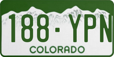CO license plate 188YPN