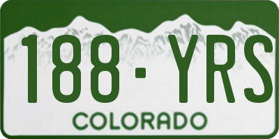 CO license plate 188YRS
