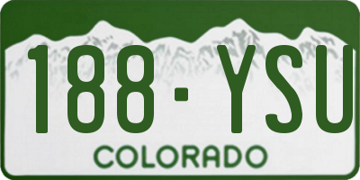 CO license plate 188YSU