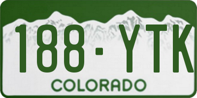 CO license plate 188YTK