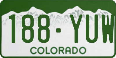 CO license plate 188YUW
