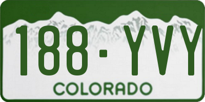CO license plate 188YVY