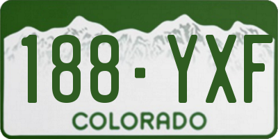 CO license plate 188YXF
