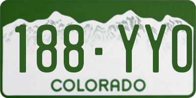 CO license plate 188YYO