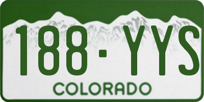 CO license plate 188YYS