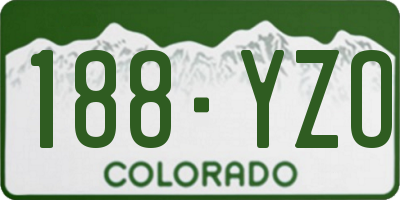 CO license plate 188YZO