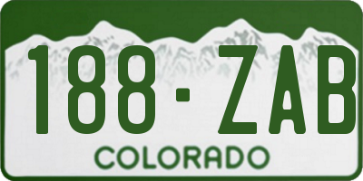 CO license plate 188ZAB