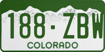 CO license plate 188ZBW