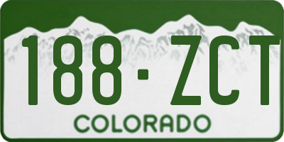 CO license plate 188ZCT