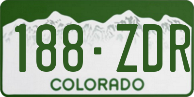 CO license plate 188ZDR