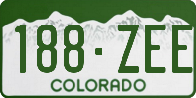 CO license plate 188ZEE
