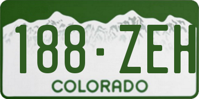 CO license plate 188ZEH