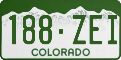 CO license plate 188ZEI