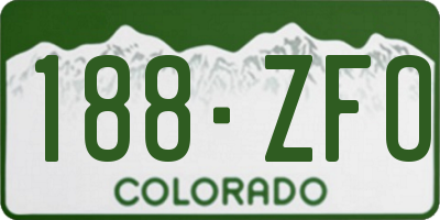 CO license plate 188ZFO