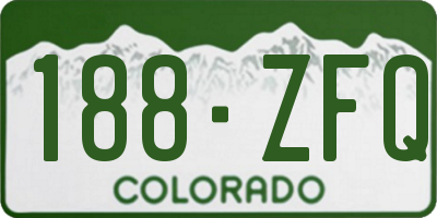 CO license plate 188ZFQ