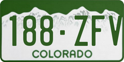 CO license plate 188ZFV