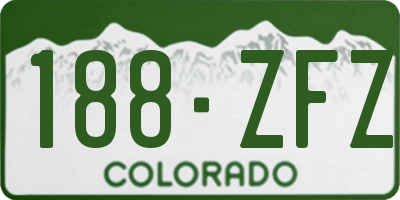CO license plate 188ZFZ
