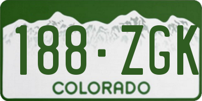 CO license plate 188ZGK