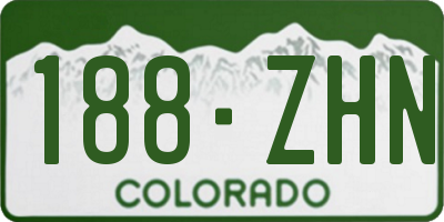 CO license plate 188ZHN