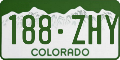 CO license plate 188ZHY