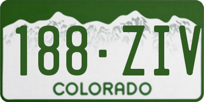 CO license plate 188ZIV