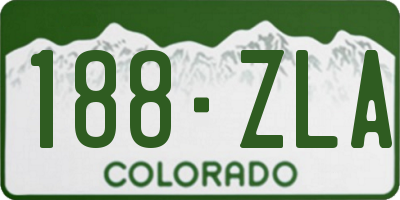 CO license plate 188ZLA